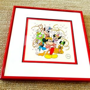 Vintage Disney “Party Time” Sericel Framed COA Limited Edition 750 PP 1994